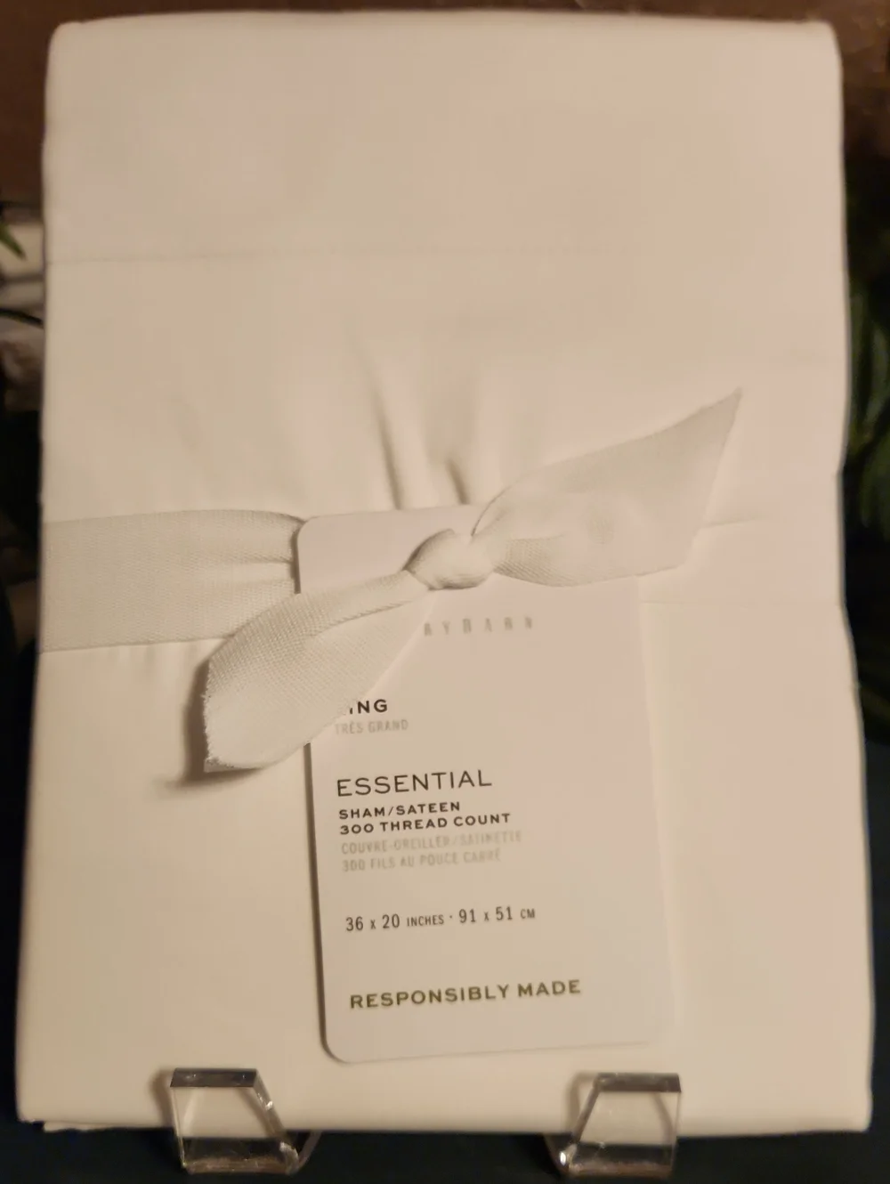 Pottery Barn Essential White Cotton King Sateen Sham NWT